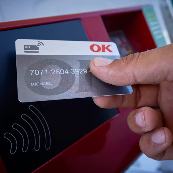 OK-kort ved betalingsautomat