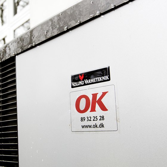 Nærbillede af varmepumpe fra OK