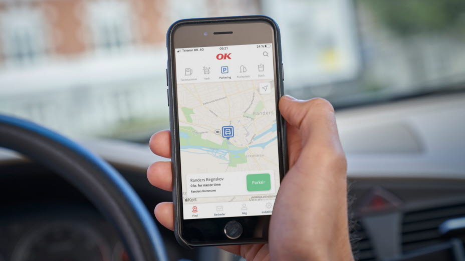 Skærmbillede app af parkering i Randers