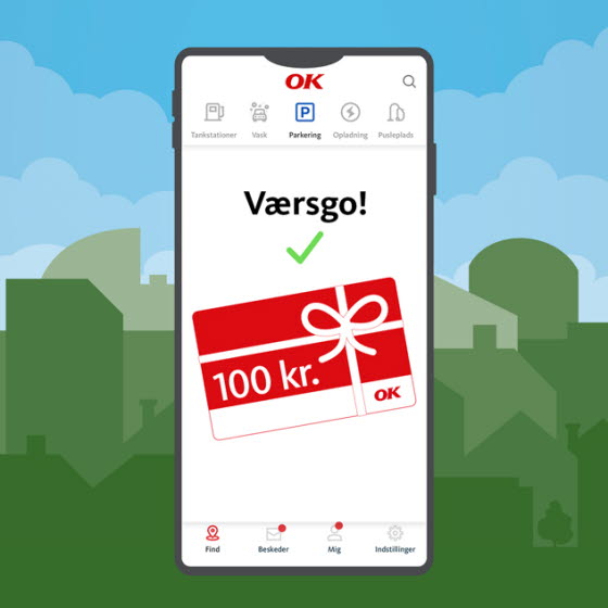 App-budskab til parkeringskampagne