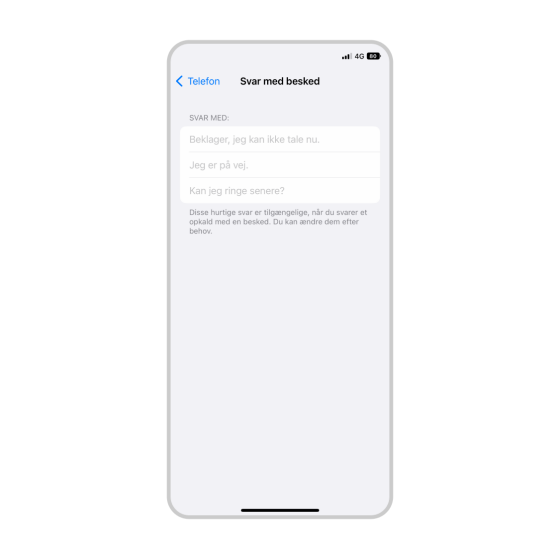 Svar med besked på mobiltelefon