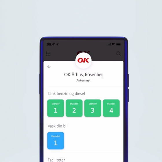 Vælg en stander at åbne med OK's app