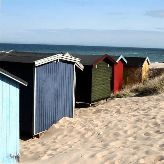 Badehuse på stranden