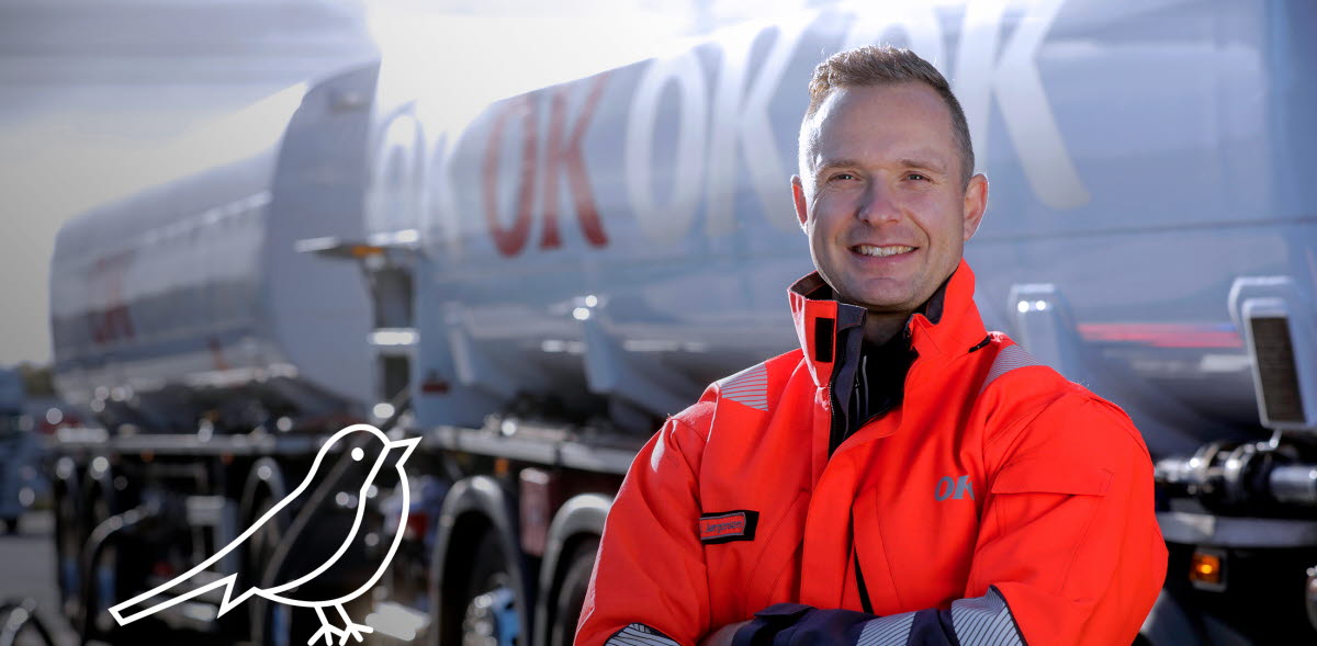 OK chauffør foran tankbil