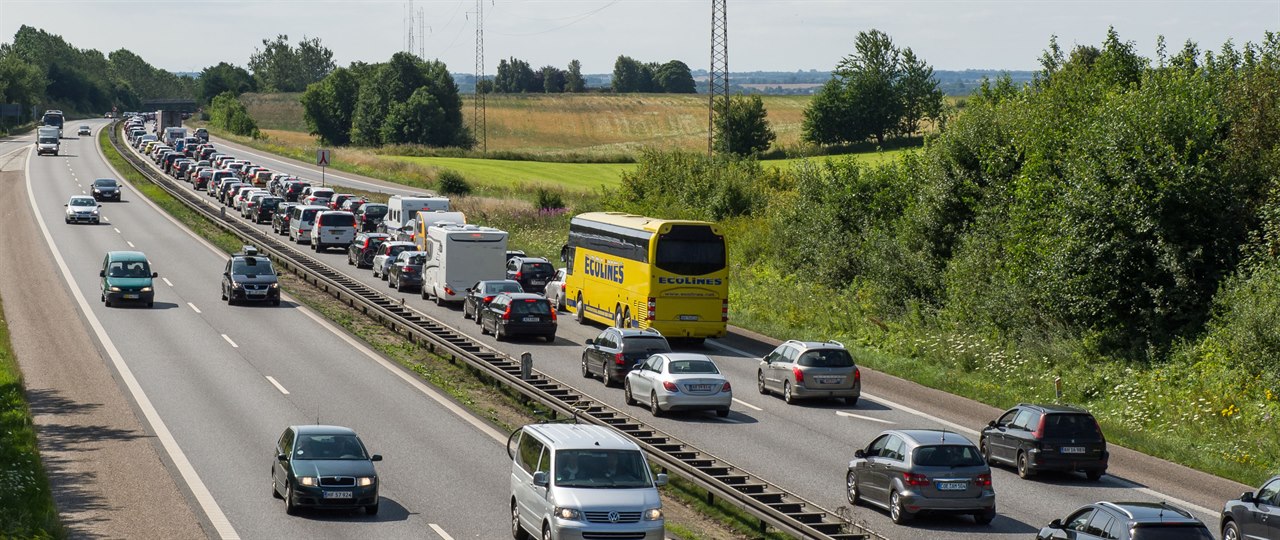 Feriekø på motorvejen