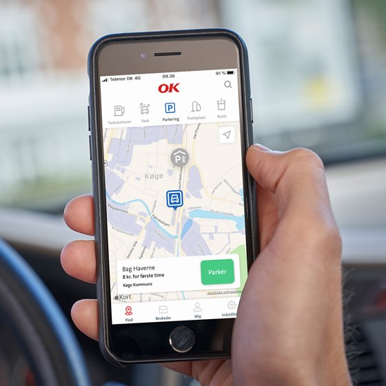 Parkering i Køge med OK-appen