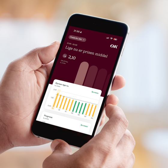 OK Hjem-appen viser middel elpris
