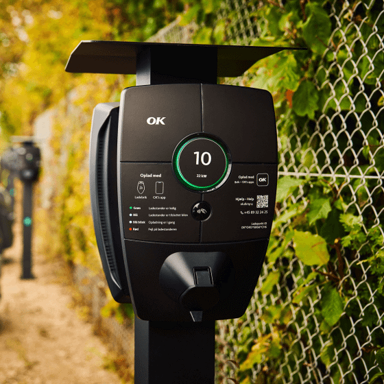 Ladestander ved parkeringplads