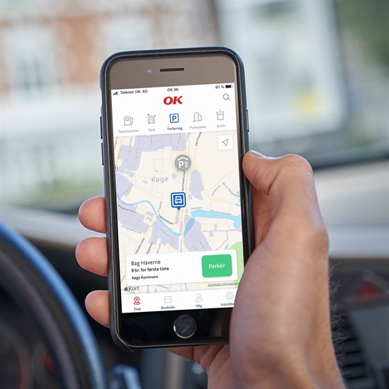 Parkering i Køge med OK-appen