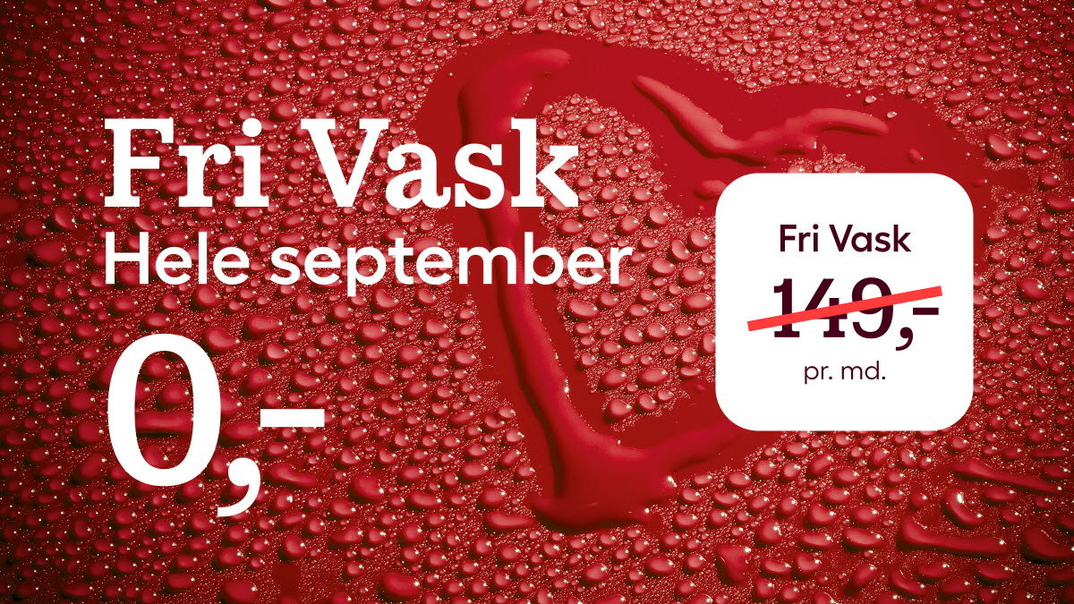 Få fri vask til 0 kr.