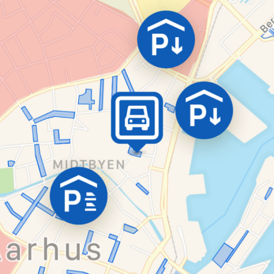 Illustration af parkeringsmuligheder i Aarhus