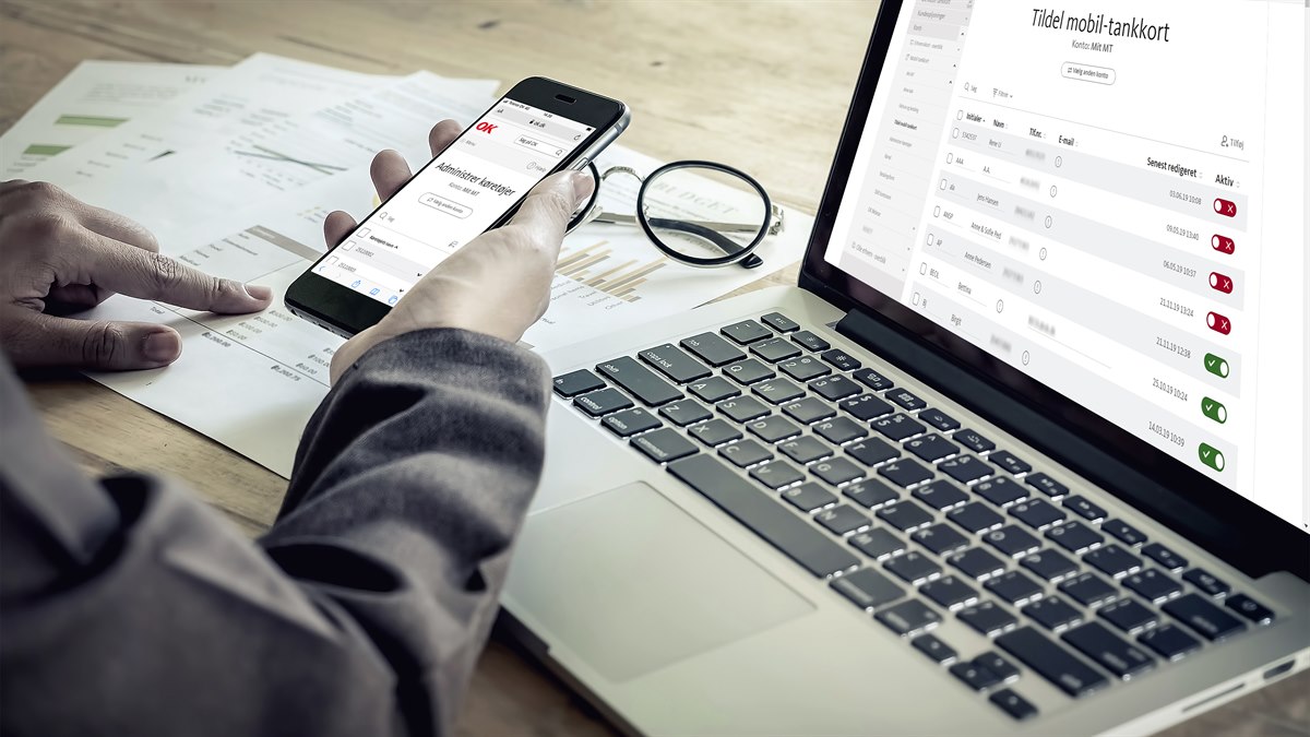 Skærmbilleder med Min OK på mobiltelefon og computer