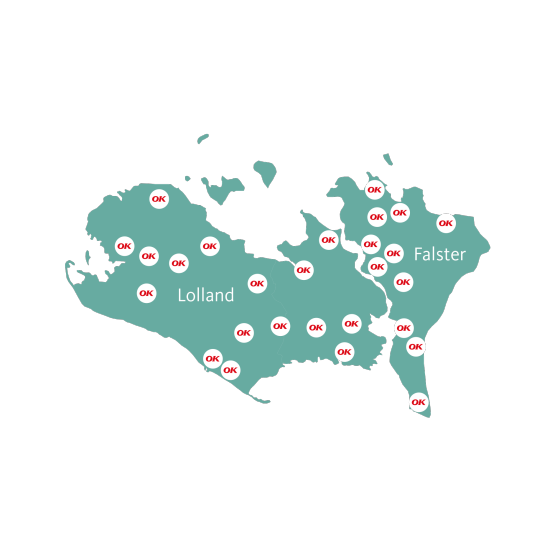 OK-stationer på Lolland-Falster