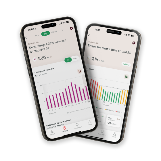 Se priser og forbrug i OK Hjem-appen