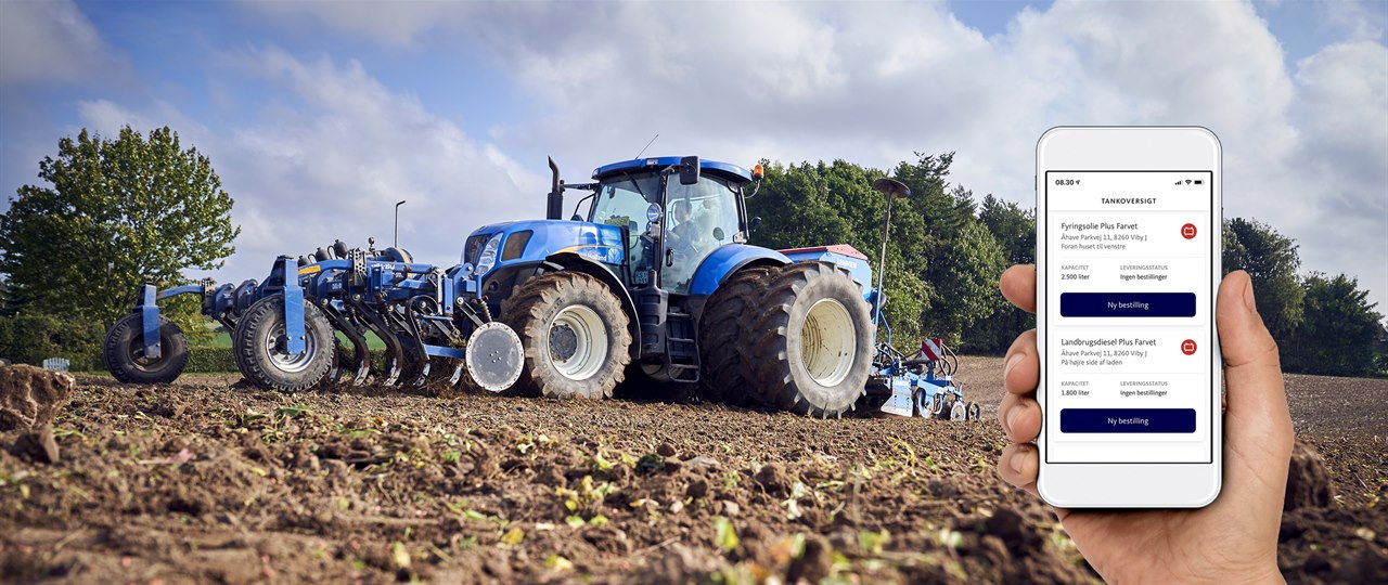 Traktor på mark