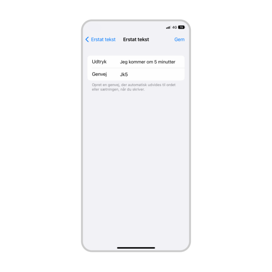 Opret en genvej på din mobiltelefon