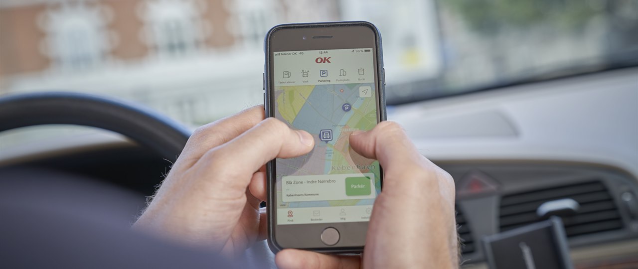 Brug OK's app og spar tid og besvær, når du tanker, vasker bilen og parkerer