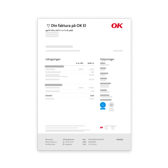 Eksempel på elfaktura fra OK