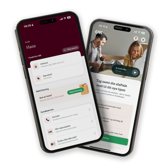 Meld flytning i OK Hjem-appen