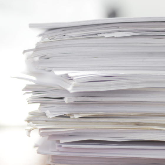 Bunke med papirer