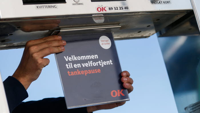 Skilt med teksten velkommen til en velfortjent tankepause og OK-logo