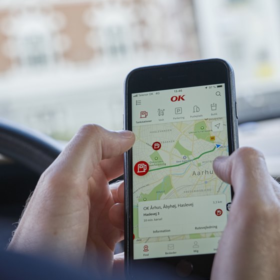 Brug OK's app og spar tid og besvær, når du tanker, vasker bilen og parkerer